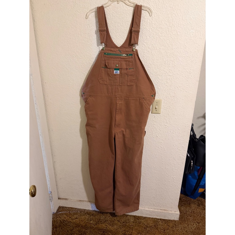 Liberty Mens Brown Duck Canvas Bib Overalls Workwear 42x32 Workware